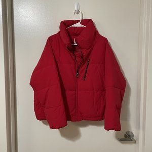 NEW Red Winter Warm Puffer Jacket Women US Size Small